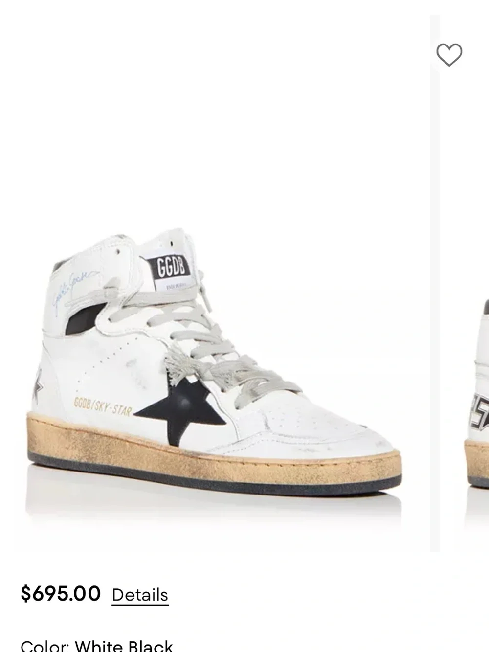 Golden Goose White & Black High-Top Sneakers - Star Detail